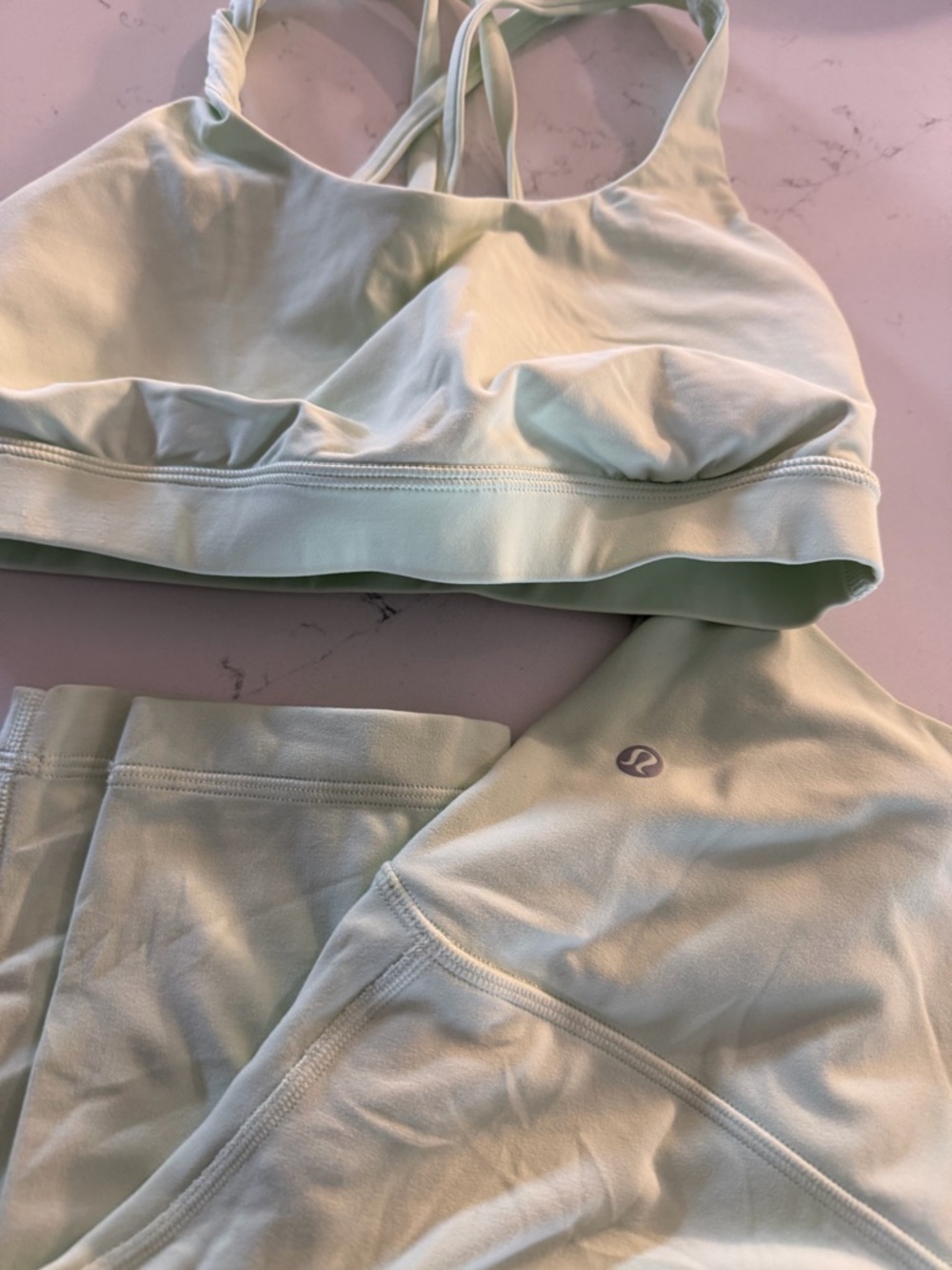 Lululemon Matching Set | Energy Bra + Align Leggings | Mint Green | Size 4 - Picture 6 of 6